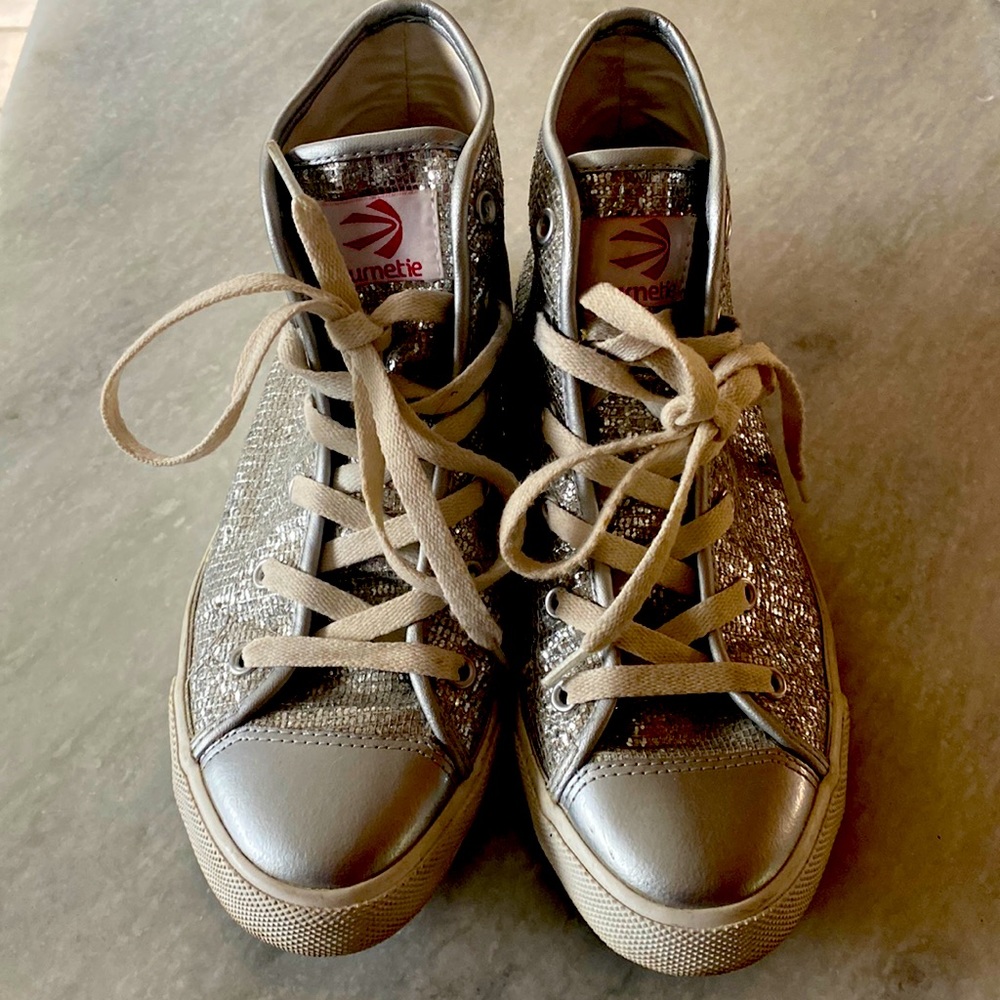 Sparkly high top sneakers
